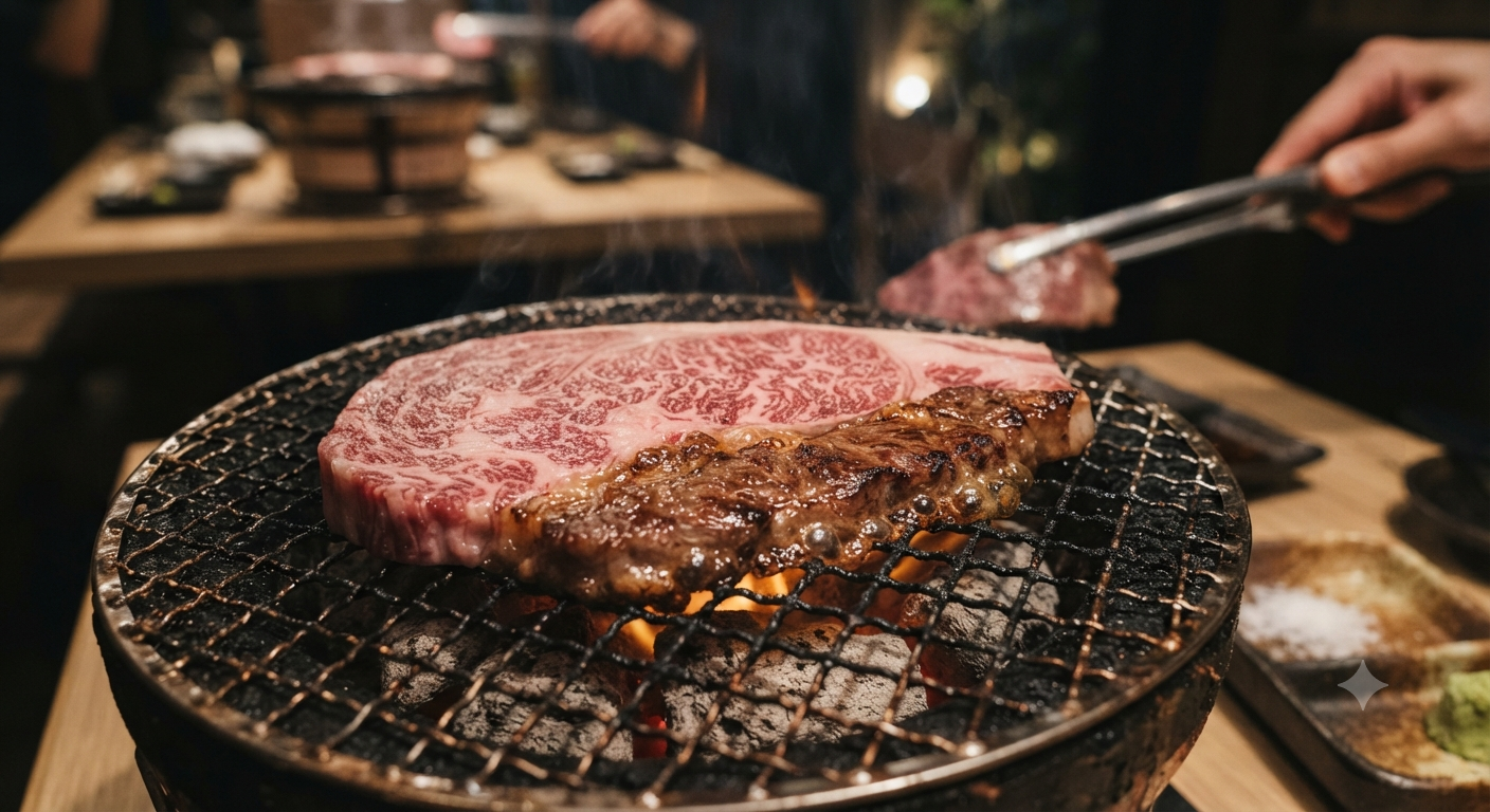 Đặc điểm cấu trúc của bẹ sườn vai Wagyu khi nướng