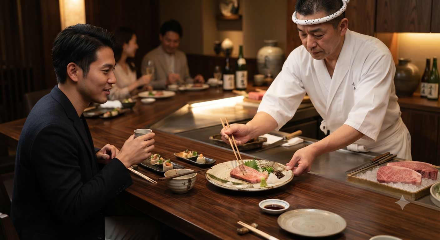 Nghệ thuật phục vụ bò Wagyu theo từng lượt trong bữa tiệc nhiều món
