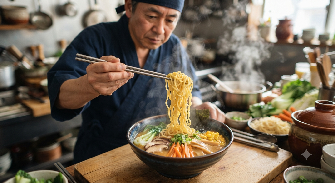 Bí quyết nấu mì ramen rau củ giữ trọn độ dai ngon