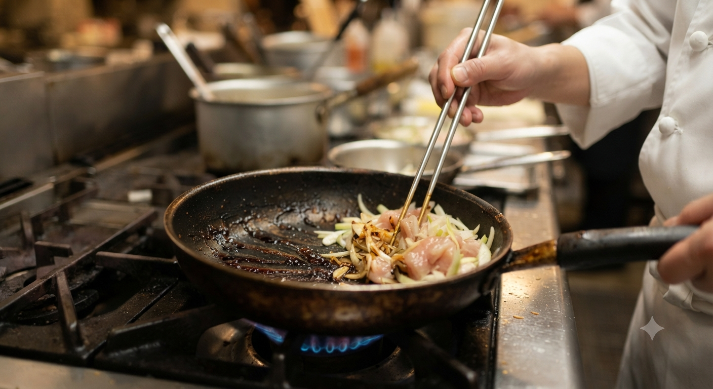 Nguyên nhân khiến chảo còn cặn sốt từ mẻ trước ảnh hưởng đến món ăn