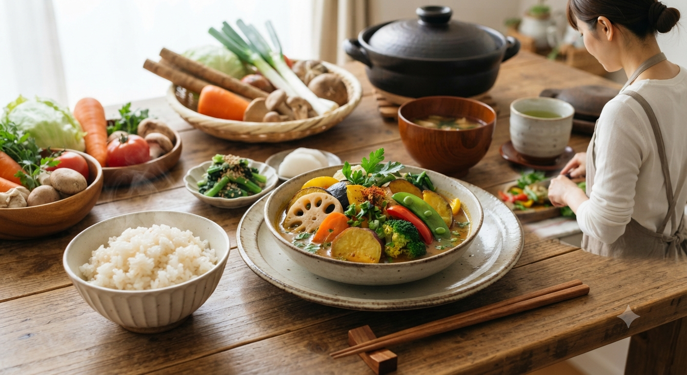 Bổ sung rau củ để cân bằng hương vị và hỗ trợ tiêu hóa