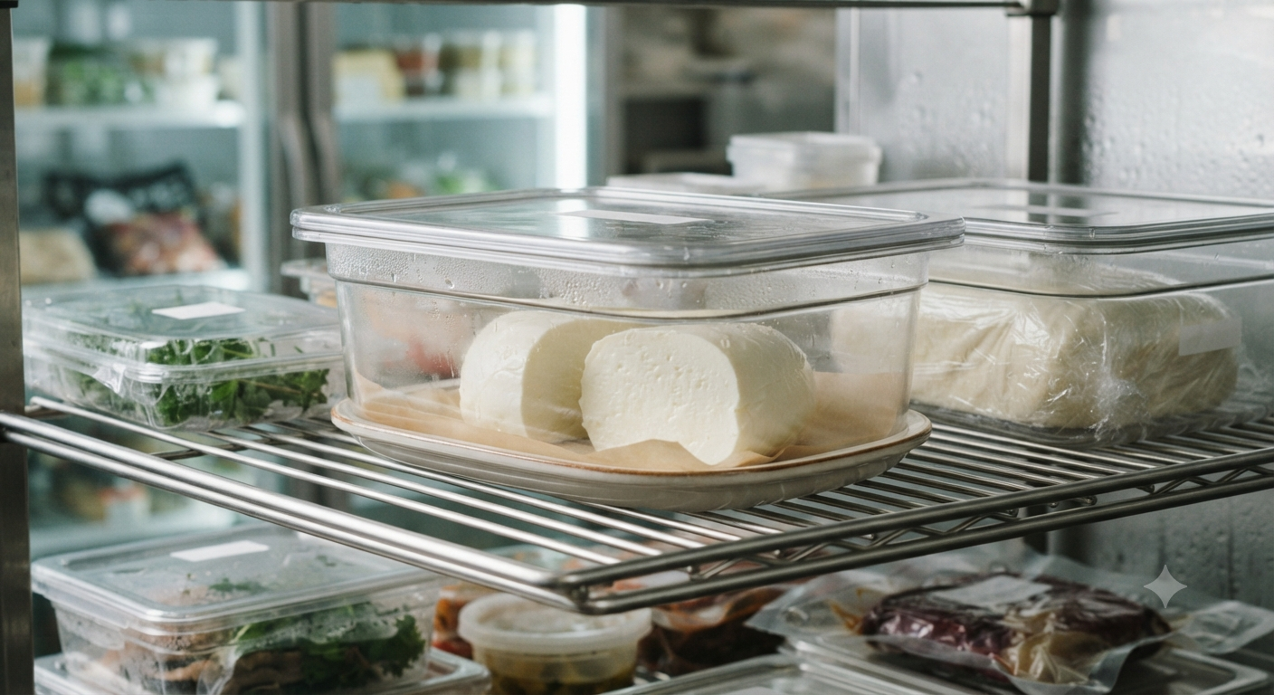 Bảo quản Mozzarella dạng khối sau khi cắt để giữ trọn hương vị