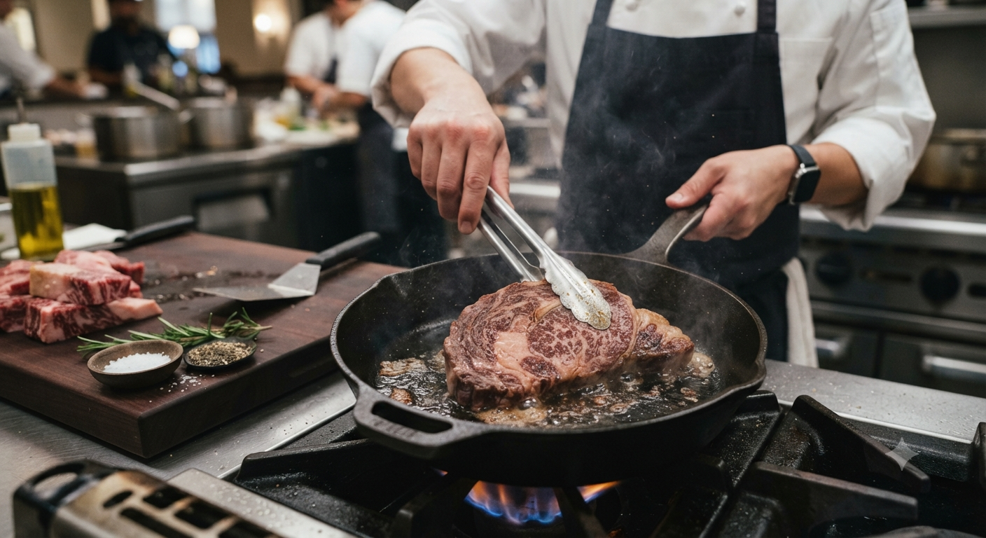 Áp Chảo Nạc Lưng Wagyu: Kiểm Soát Tối Ưu Hương Vị