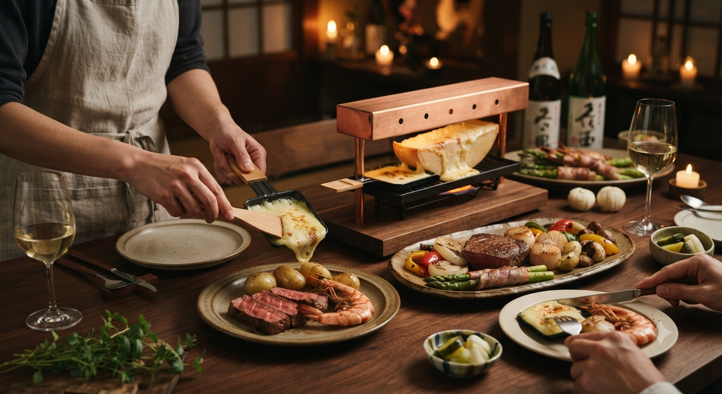 Nâng tầm bữa ăn với Raclette cùng thịt và hải sản nướng