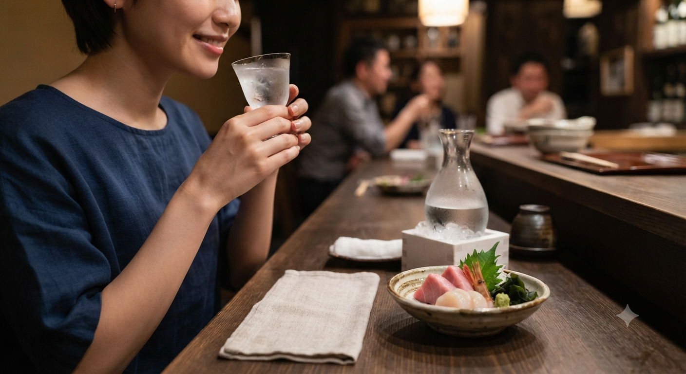 Thưởng Thức Sake Lạnh (Reishu): Nơi Hương Thơm Bay Bổng Và Vị Giòn Tan