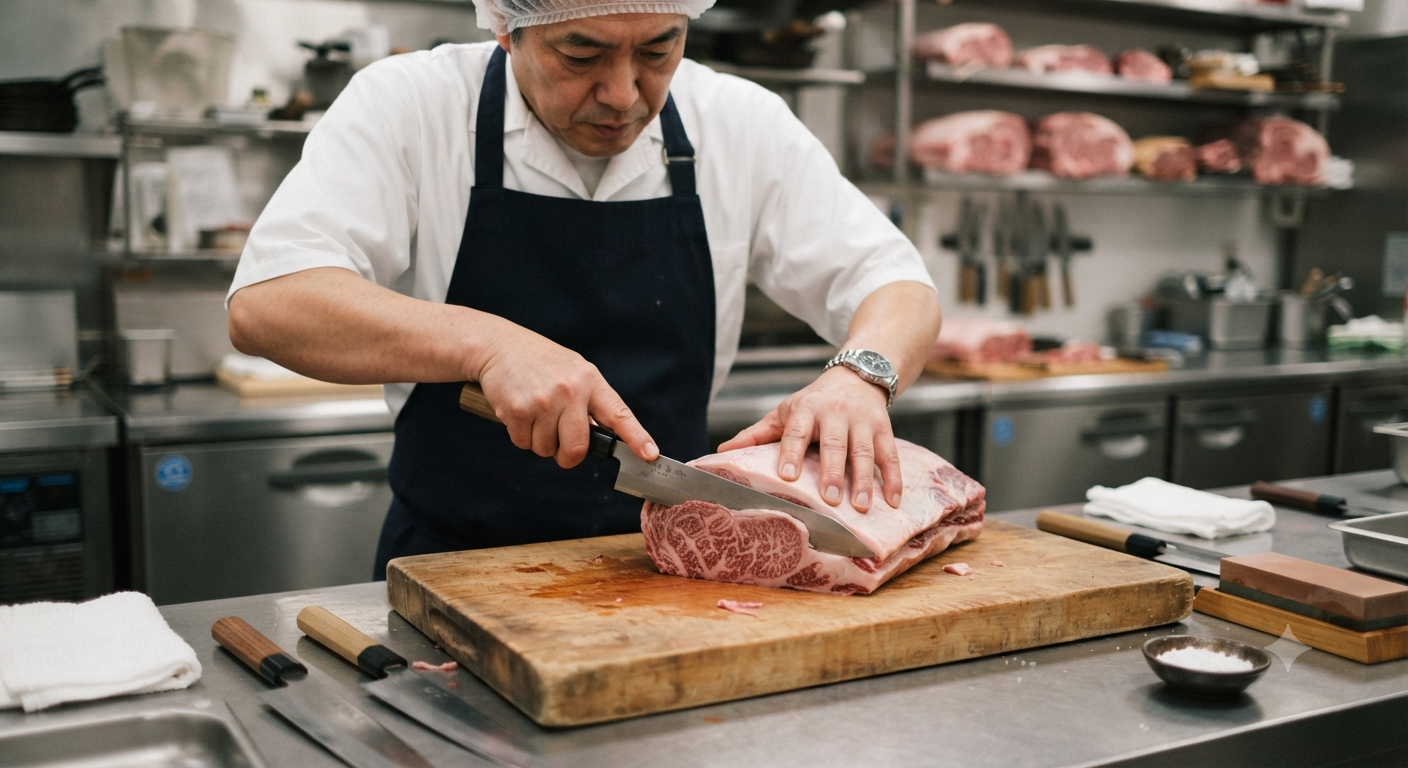 Hướng dẫn cắt sườn non Wagyu đúng cách