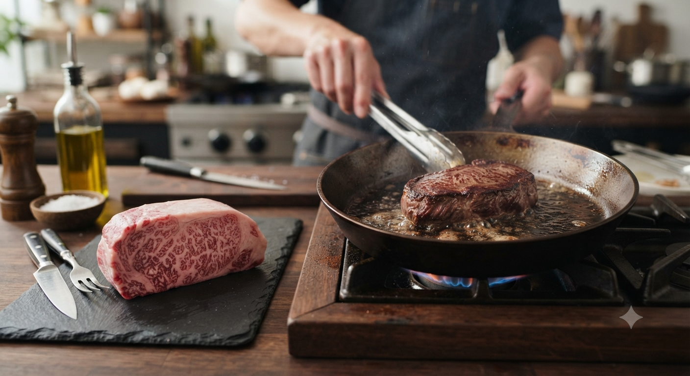 Đặc điểm của thăn nội Wagyu và lý do nên dùng chảo gang